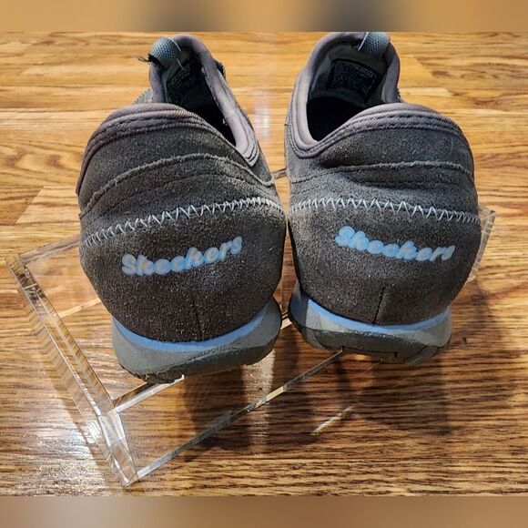 Skechers Women's Biker Relaxed Fit Gray & Blue Size 7.5 Shoes - Picture 9 of 13